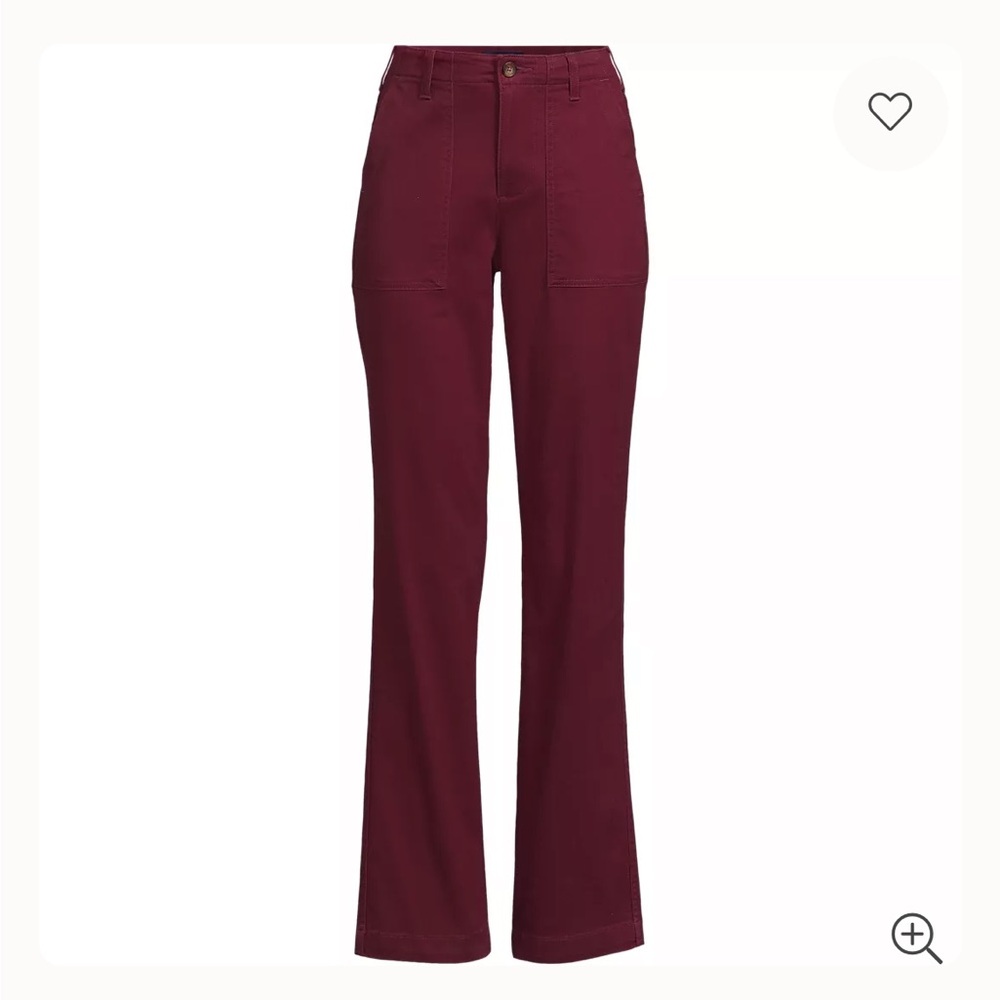 Lands’ End Women's Petite High Rise Chino Utility Straight Leg Pants